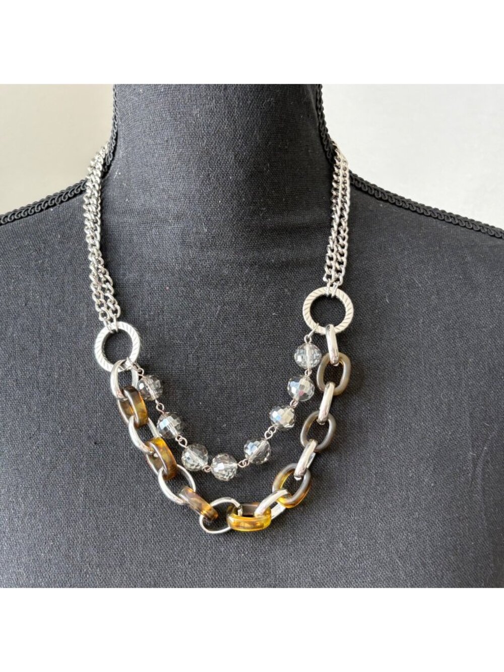 Unbranded Chunky Necklace Crystal Brutalist Links